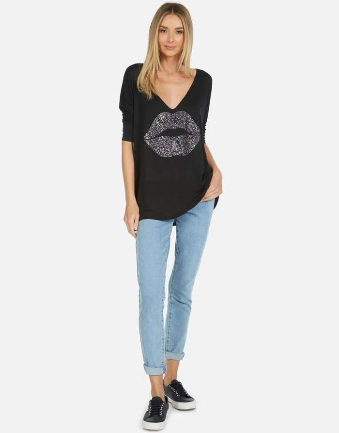 Eva Sprinkle Lip Black Women039s Lauren Moshi Long Sleeve