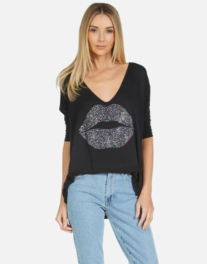 Eva Sprinkle Lip Black Women039s Lauren Moshi Long Sleeve