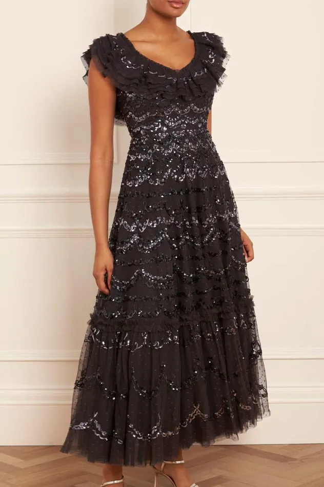 Everthine Ankle Gown Black Women Needle and Thread Dresses