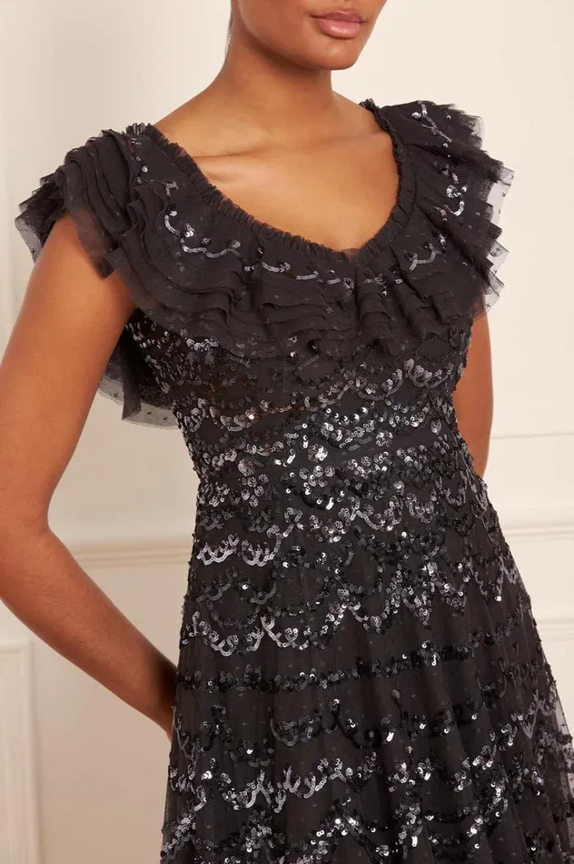 Everthine Ankle Gown Black Women Needle and Thread Dresses
