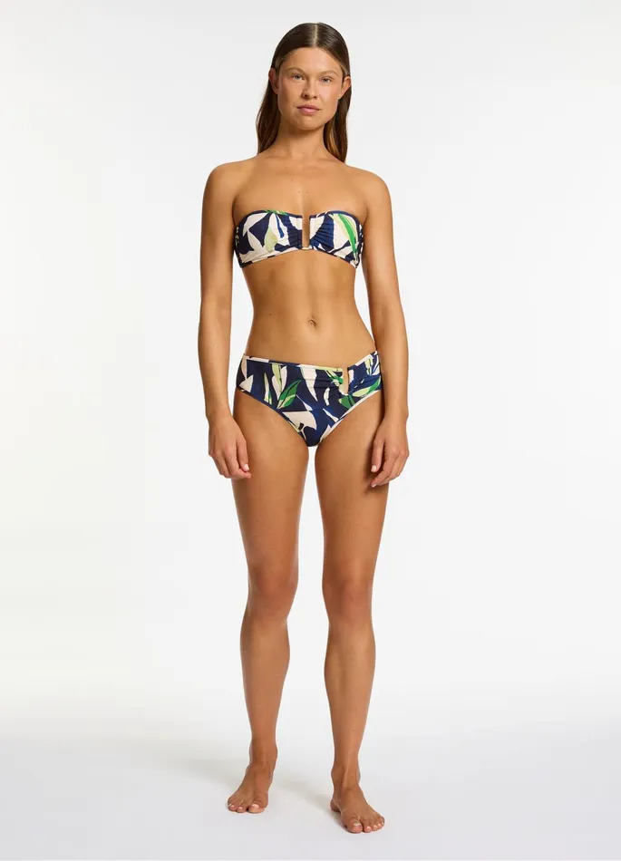 Fauna U Trim Mid Rise Bikini Bottom Ink Women JETS Australia Mid Rise Bikini Bottoms