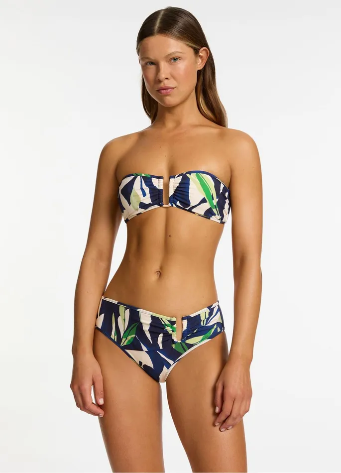 Fauna U Trim Mid Rise Bikini Bottom Ink Women JETS Australia Mid Rise Bikini Bottoms