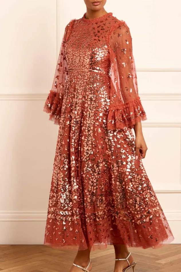 Fern Ankle Gown Brown Women Needle and Thread Dresses