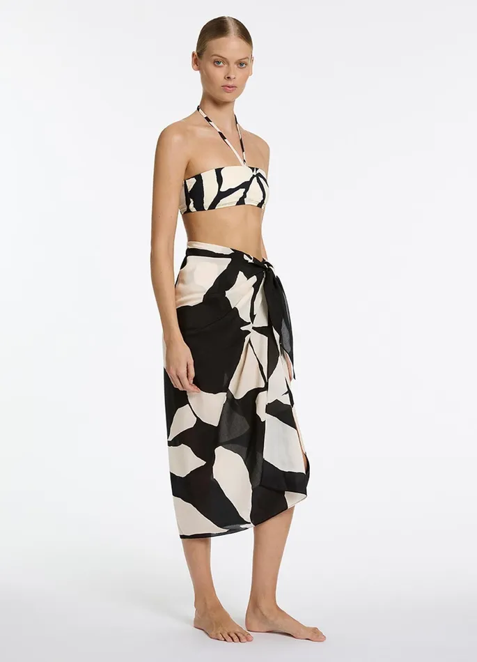 Fiore Sarong Black Women JETS Australia Skirts and Sarongs