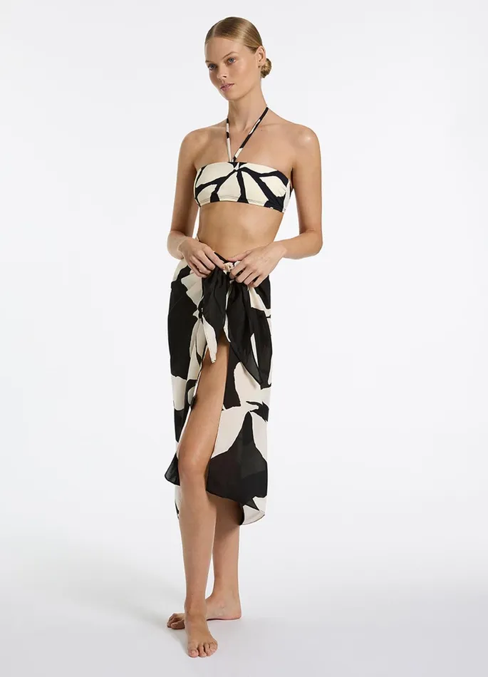 Fiore Sarong Black Women JETS Australia Skirts and Sarongs