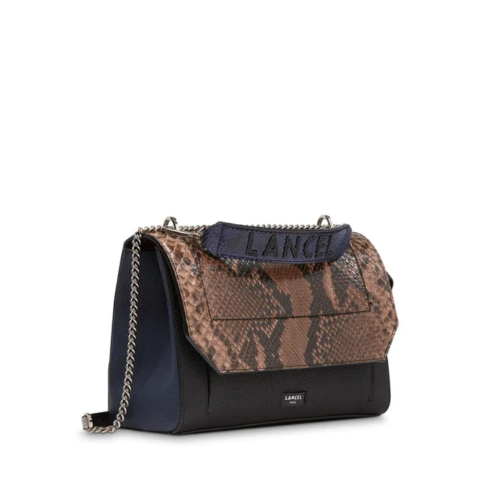 Flap Bag With Handle Brownblackpetrol Women Lancel The Exotics Flap Bag With Handle Brownblackpetrol Women Lancel The Exotics