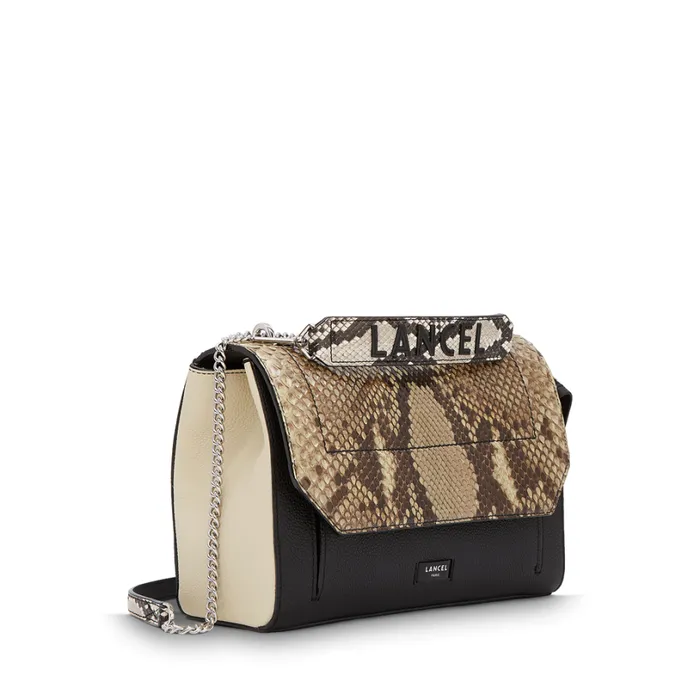 Flap Bag With Handle Military Greenblackcream Women Lancel The Exotics