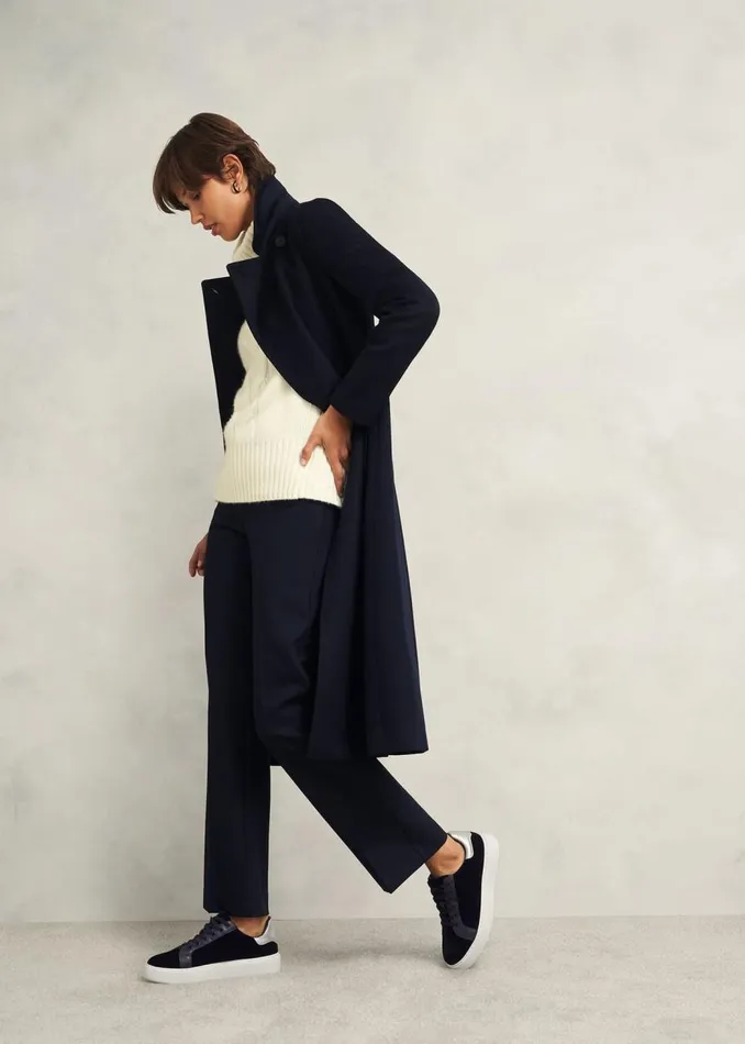 Flats Women HOBBS Cosima Velvet Trainer Navy