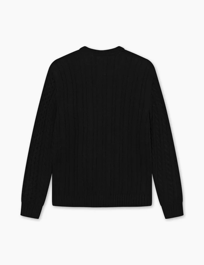 Fort Knitwear HYBRID CABLE CARDIGAN Black 8211 Men