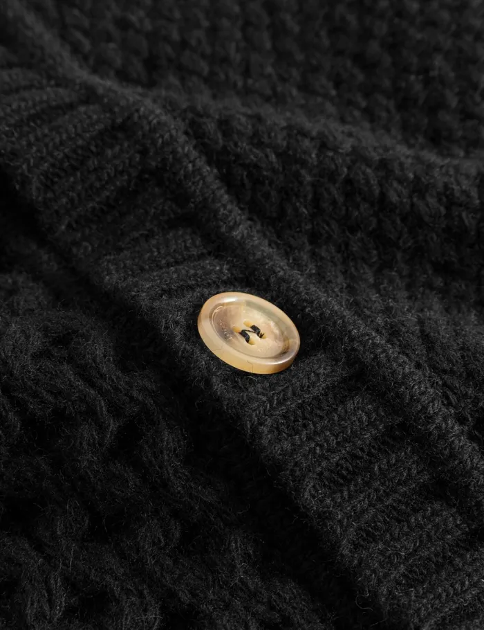 Fort Knitwear HYBRID CABLE CARDIGAN Black 8211 Men