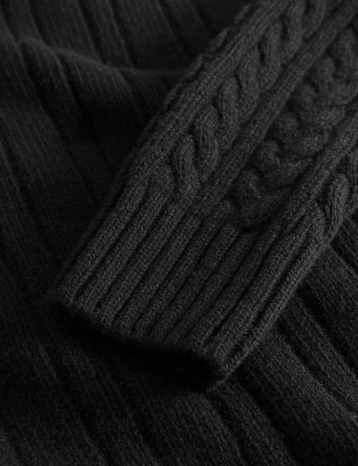 Fort Knitwear HYBRID CABLE CARDIGAN Black 8211 Men