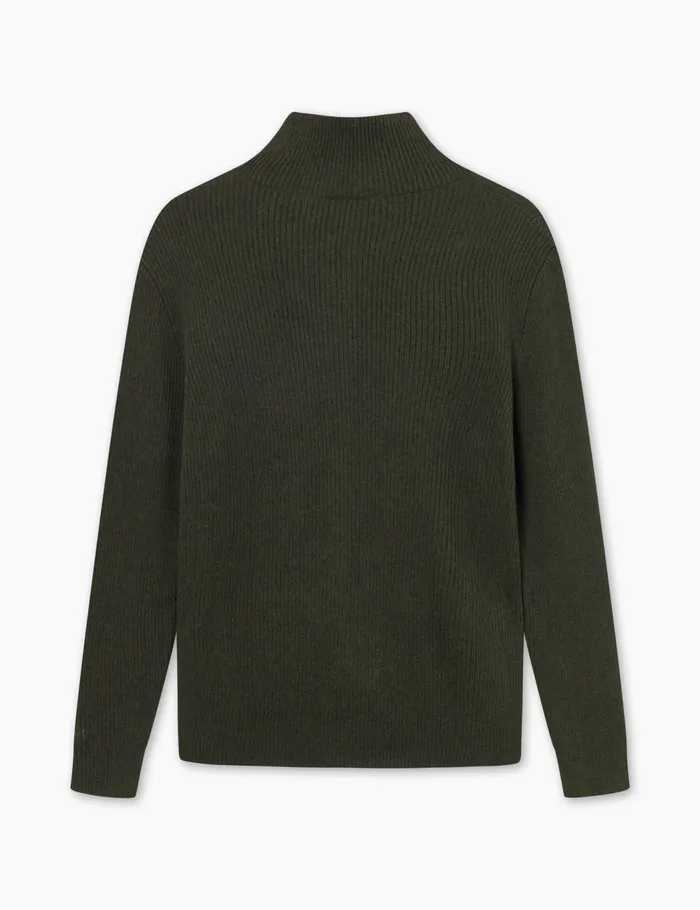 Fort Knitwear MARSH RIB ZIP HIGH NECK Dark Moss 8211 Men Fort Knitwear MARSH RIB ZIP HIGH NECK Dark Moss 8211 Men