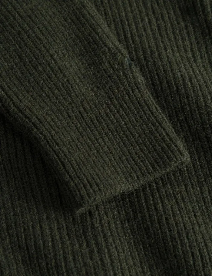 Fort Knitwear MARSH RIB ZIP HIGH NECK Dark Moss 8211 Men Fort Knitwear MARSH RIB ZIP HIGH NECK Dark Moss 8211 Men