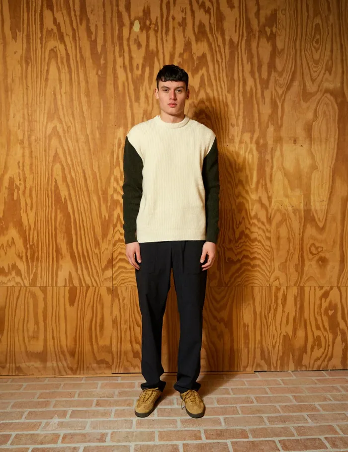 Fort Knitwear RELAX RIB KNIT Clouddark Moss 8211 Men Fort Knitwear RELAX RIB KNIT Clouddark Moss 8211 Men