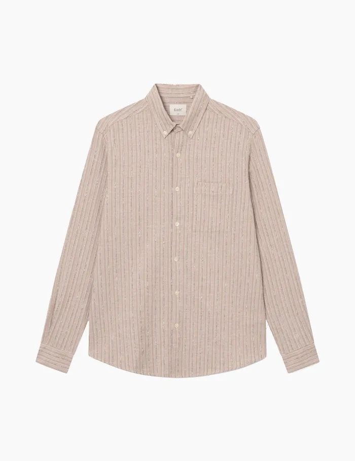 Fort Shirts CAMP LINEN SHIRT Khaki Stripe 8211 Men