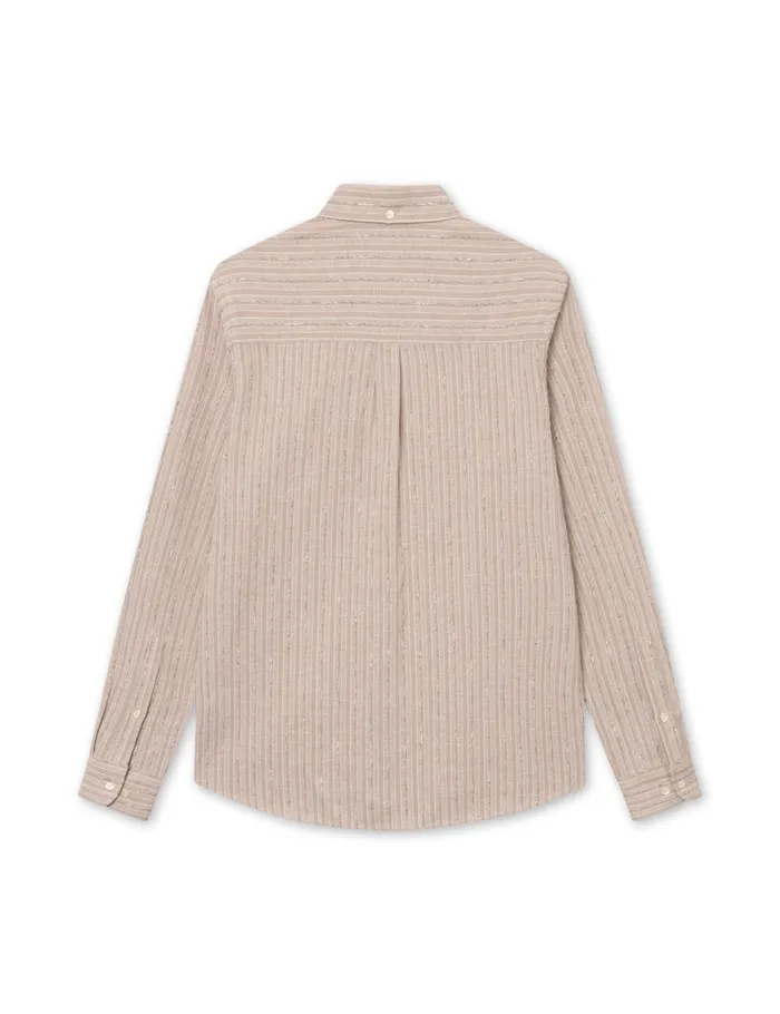 Fort Shirts CAMP LINEN SHIRT Khaki Stripe 8211 Men Fort Shirts CAMP LINEN SHIRT Khaki Stripe 8211 Men