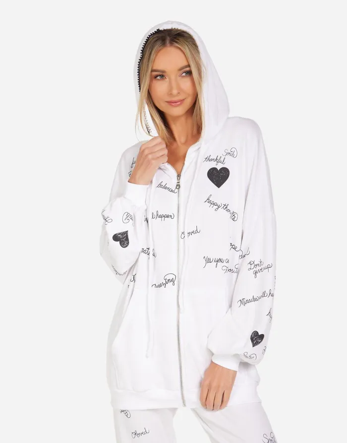 Georgina Happy Thoughts White Women039s Lauren Moshi Hoodies