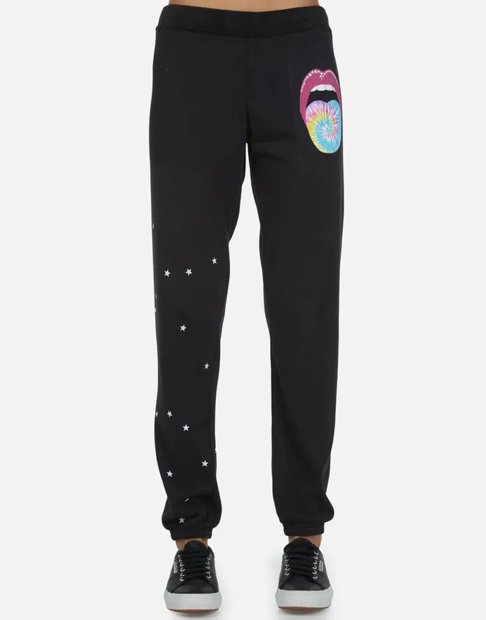 Gia Tie Dye Tongue Onyx Women039s Lauren Moshi Long Sweatpants