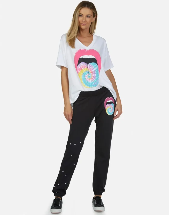Gia Tie Dye Tongue Onyx Women039s Lauren Moshi Long Sweatpants