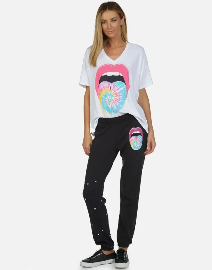 Gia Tie Dye Tongue Onyx Women039s Lauren Moshi Long Sweatpants