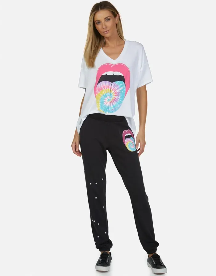 Gia Tie Dye Tongue Onyx Women039s Lauren Moshi Long Sweatpants