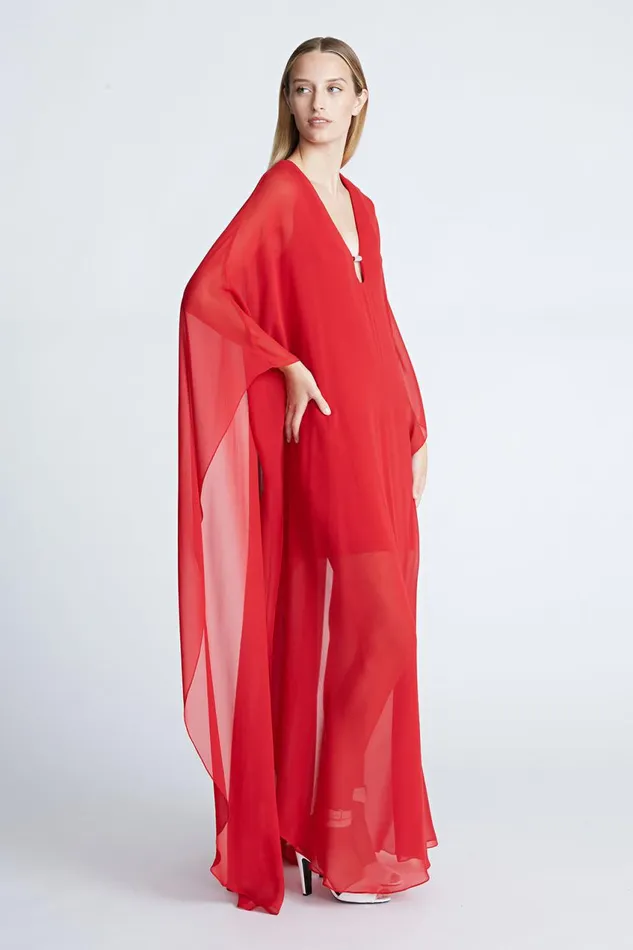 Gowns Women Halston Paula Gown In ChiffonCrepe Halston Red Gowns Women Halston Paula Gown In ChiffonCrepe Halston Red