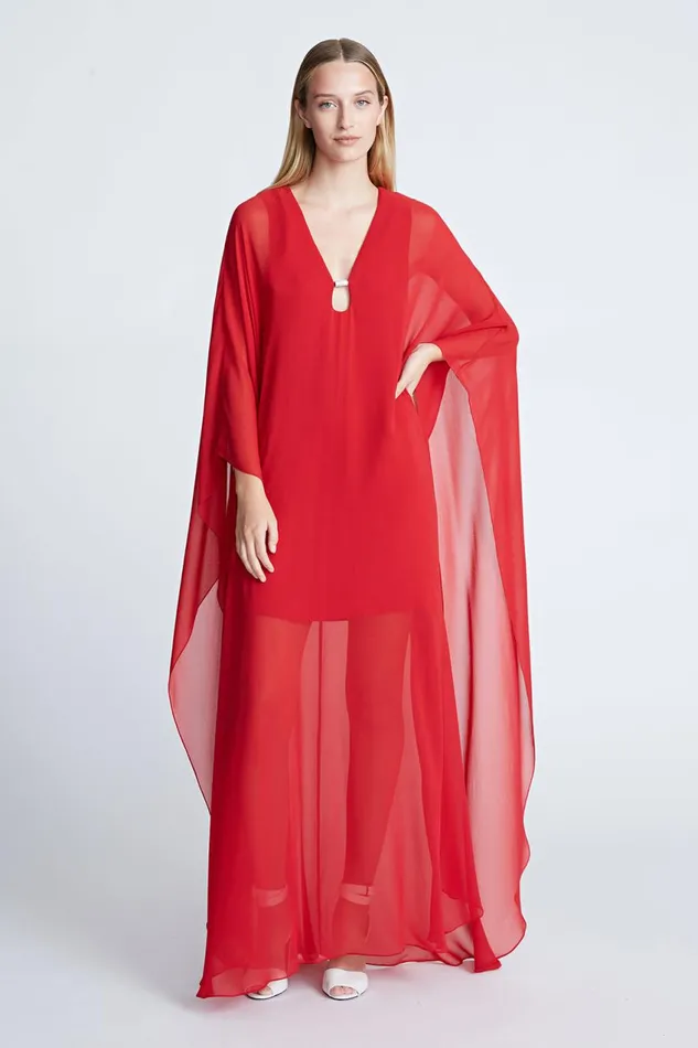 Gowns Women Halston Paula Gown In ChiffonCrepe Halston Red Gowns Women Halston Paula Gown In ChiffonCrepe Halston Red