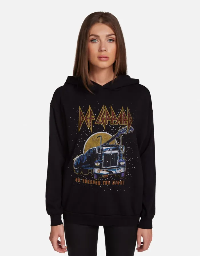 Harmony Def Leppard Truck W Crystals Black Women039s Lauren Moshi Hoodies