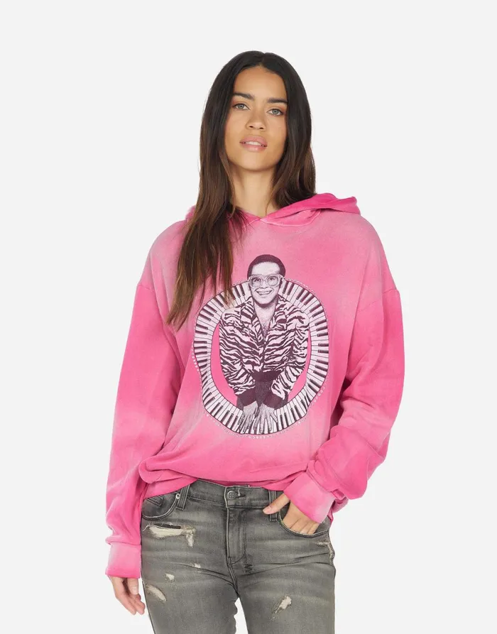 Harmony Elton John Piano Faded Magenta Women039s Lauren Moshi Hoodies