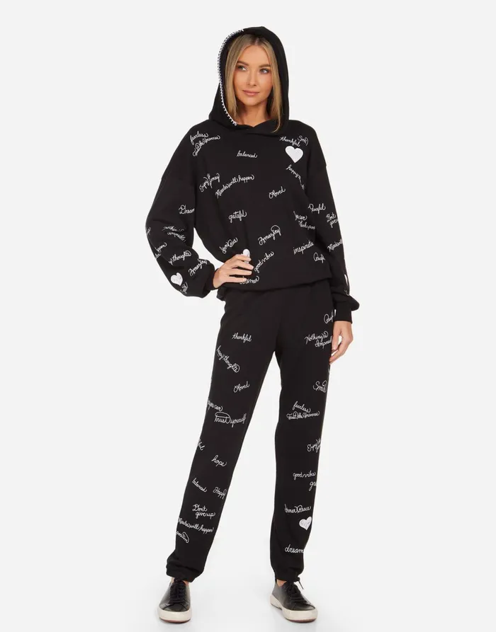 Harmony Happy Thoughts Black Women039s Lauren Moshi Hoodies