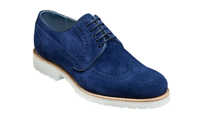 Hawk 8211 Navy Suede Men Barker Shoes Mens Derbys