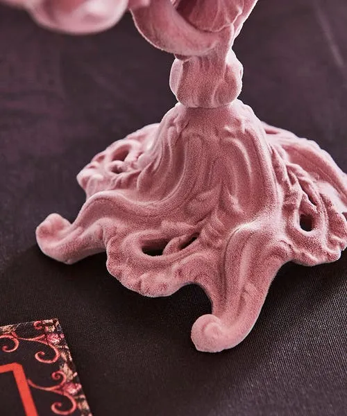 Home Accessories Joebrowns Homeware Soft Pink Flock Ornate Candle Holder Pink Home Accessories Joebrowns Homeware Soft Pink Flock Ornate Candle Holder Pink