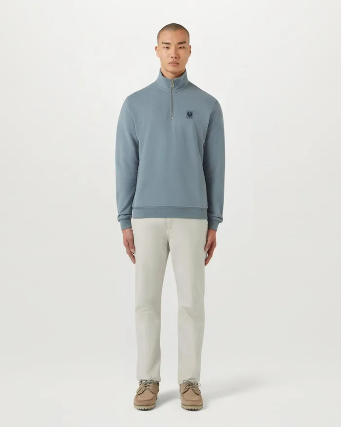 Hoodies and Sweatshirts Men Belstaff Belstaff Quarter Zip Sweatshirt Blue Flint Hoodies and Sweatshirts Men Belstaff Belstaff Quarter Zip Sweatshirt Blue Flint