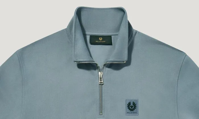 Hoodies and Sweatshirts Men Belstaff Belstaff Quarter Zip Sweatshirt Blue Flint Hoodies and Sweatshirts Men Belstaff Belstaff Quarter Zip Sweatshirt Blue Flint