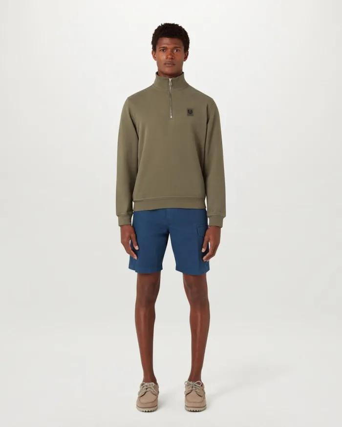 Hoodies and Sweatshirts Men Belstaff Belstaff Quarter Zip Sweatshirt Surplus Green