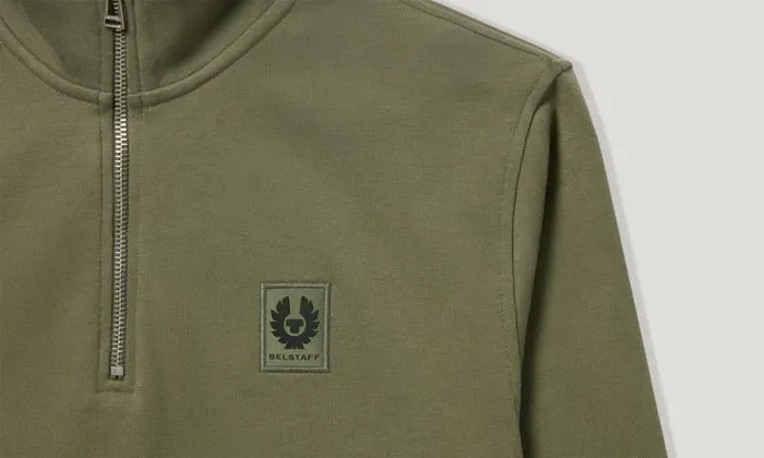 Hoodies and Sweatshirts Men Belstaff Belstaff Quarter Zip Sweatshirt Surplus Green