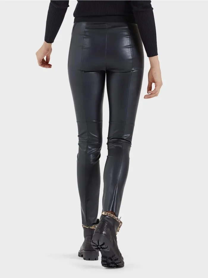 Hosen Damen Marc Cain Leggings Aus Kunstleder Midnight Blue