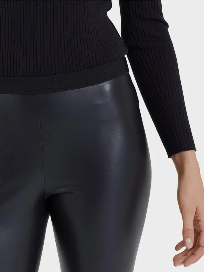 Hosen Damen Marc Cain Leggings Aus Kunstleder Midnight Blue