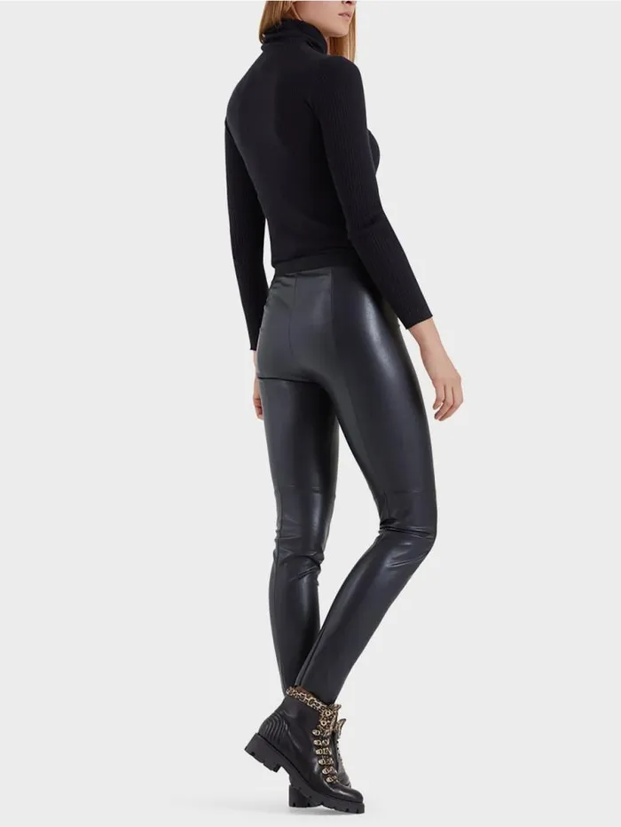 Hosen Damen Marc Cain Leggings Aus Kunstleder Midnight Blue