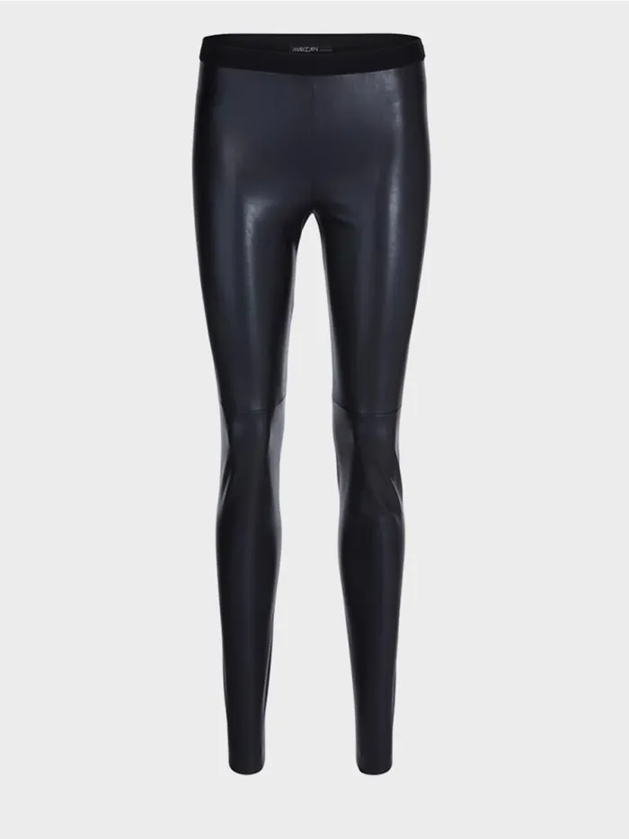 Hosen Damen Marc Cain Leggings Aus Kunstleder Midnight Blue