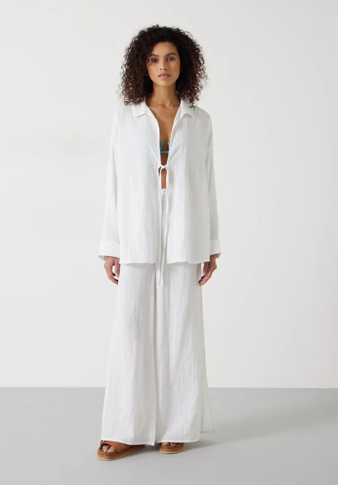 Hush Coords Women Elodie Oversized Cheesecloth Shirt White Hush Coords Women Elodie Oversized Cheesecloth Shirt White