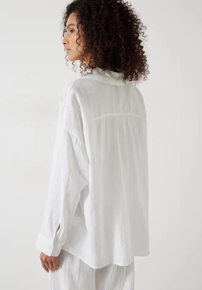 Hush Coords Women Elodie Oversized Cheesecloth Shirt White Hush Coords Women Elodie Oversized Cheesecloth Shirt White
