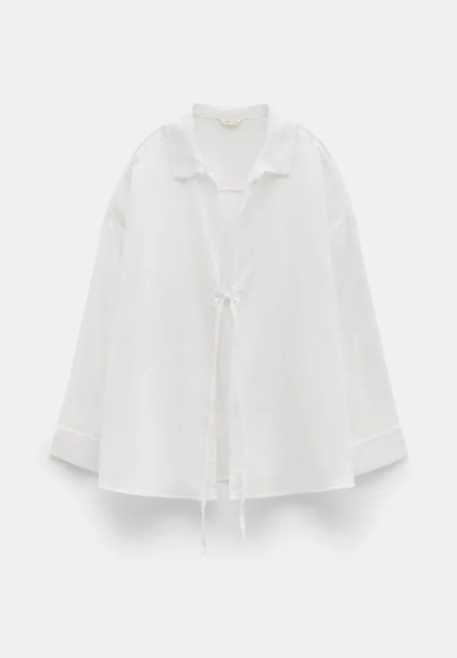 Hush Coords Women Elodie Oversized Cheesecloth Shirt White Hush Coords Women Elodie Oversized Cheesecloth Shirt White