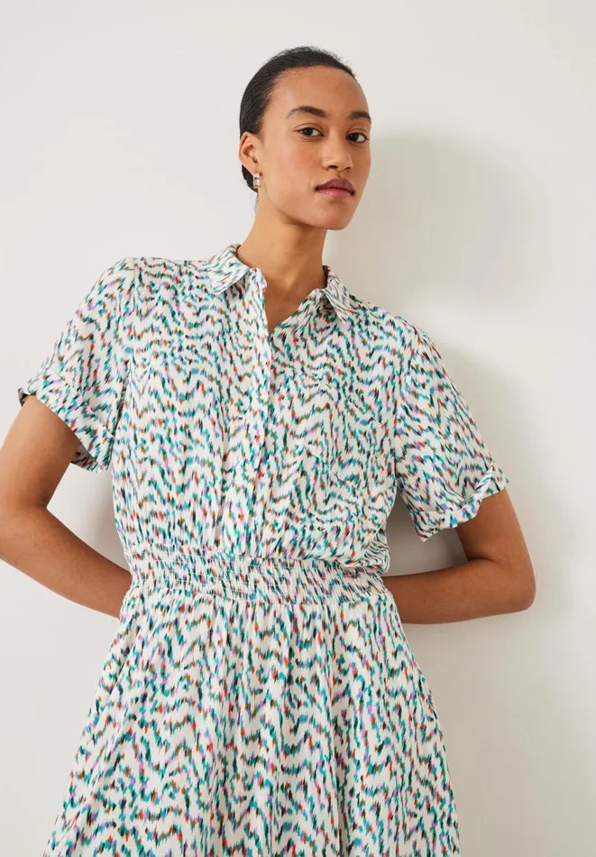 Hush Dresses Women Kensington Shirt Dress Digital Ikat Multi Hush Dresses Women Kensington Shirt Dress Digital Ikat Multi