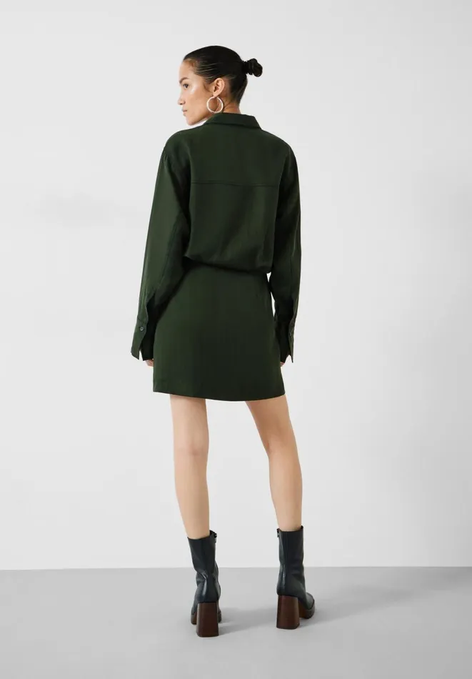 Hush Dresses Women Maia Mini Utility Dress Dark Green Hush Dresses Women Maia Mini Utility Dress Dark Green