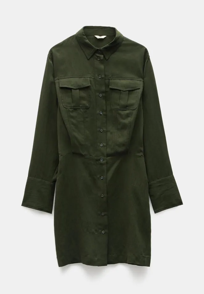 Hush Dresses Women Maia Mini Utility Dress Dark Green Hush Dresses Women Maia Mini Utility Dress Dark Green