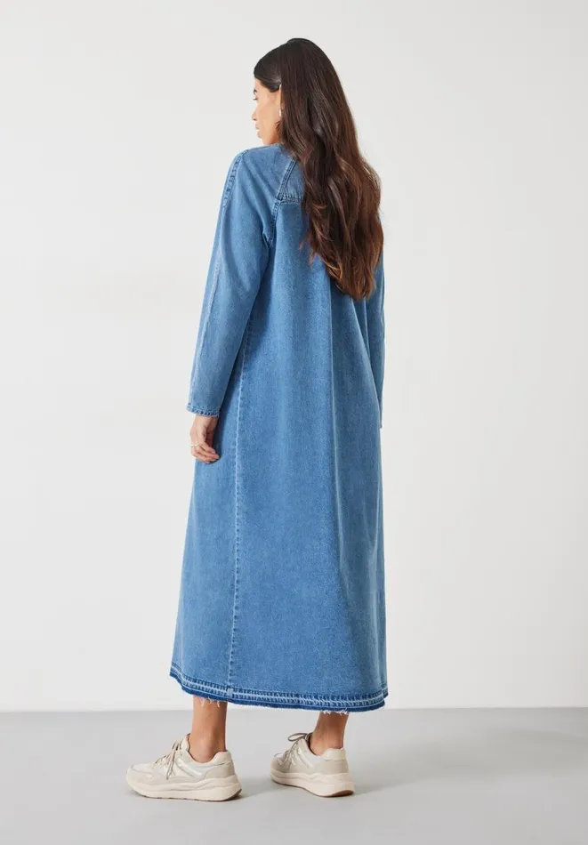 Hush Dresses Women Marina VNeck Denim Maxi Dress Mid Authentic Blue
