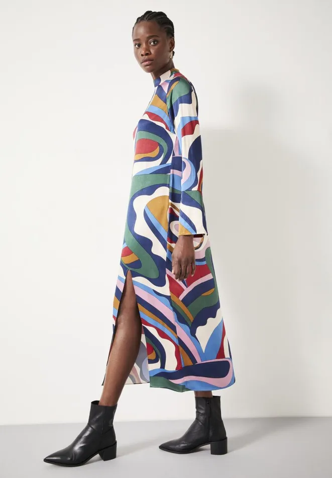 Hush Dresses Women Rita Split Maxi Dress Technicolour Swirl