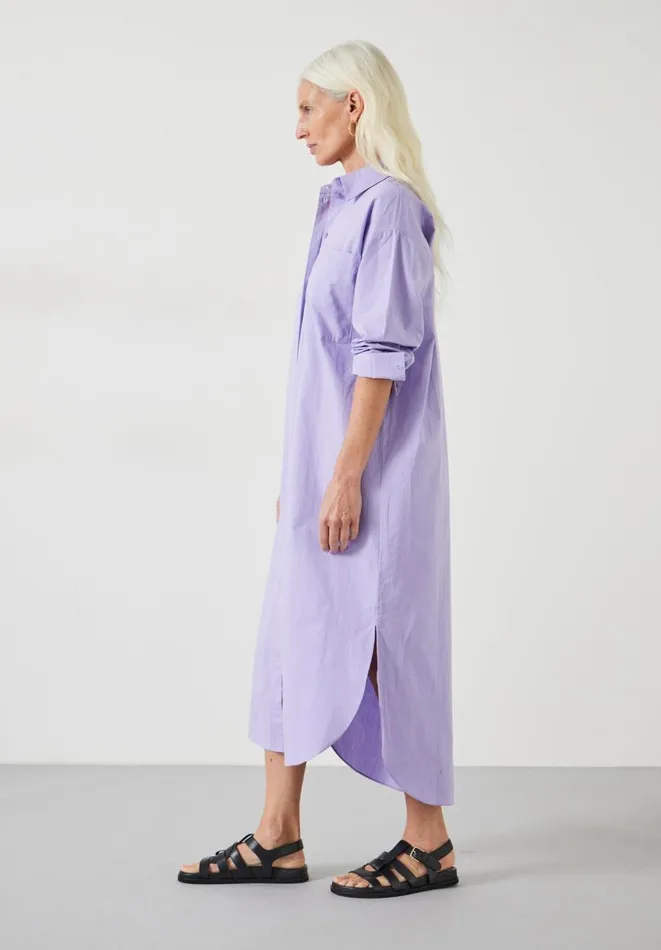 Hush Dresses Women Sahra Cotton Midi Shirt Dress Purple Hush Dresses Women Sahra Cotton Midi Shirt Dress Purple