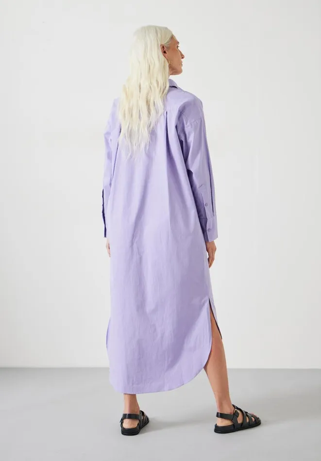 Hush Dresses Women Sahra Cotton Midi Shirt Dress Purple Hush Dresses Women Sahra Cotton Midi Shirt Dress Purple